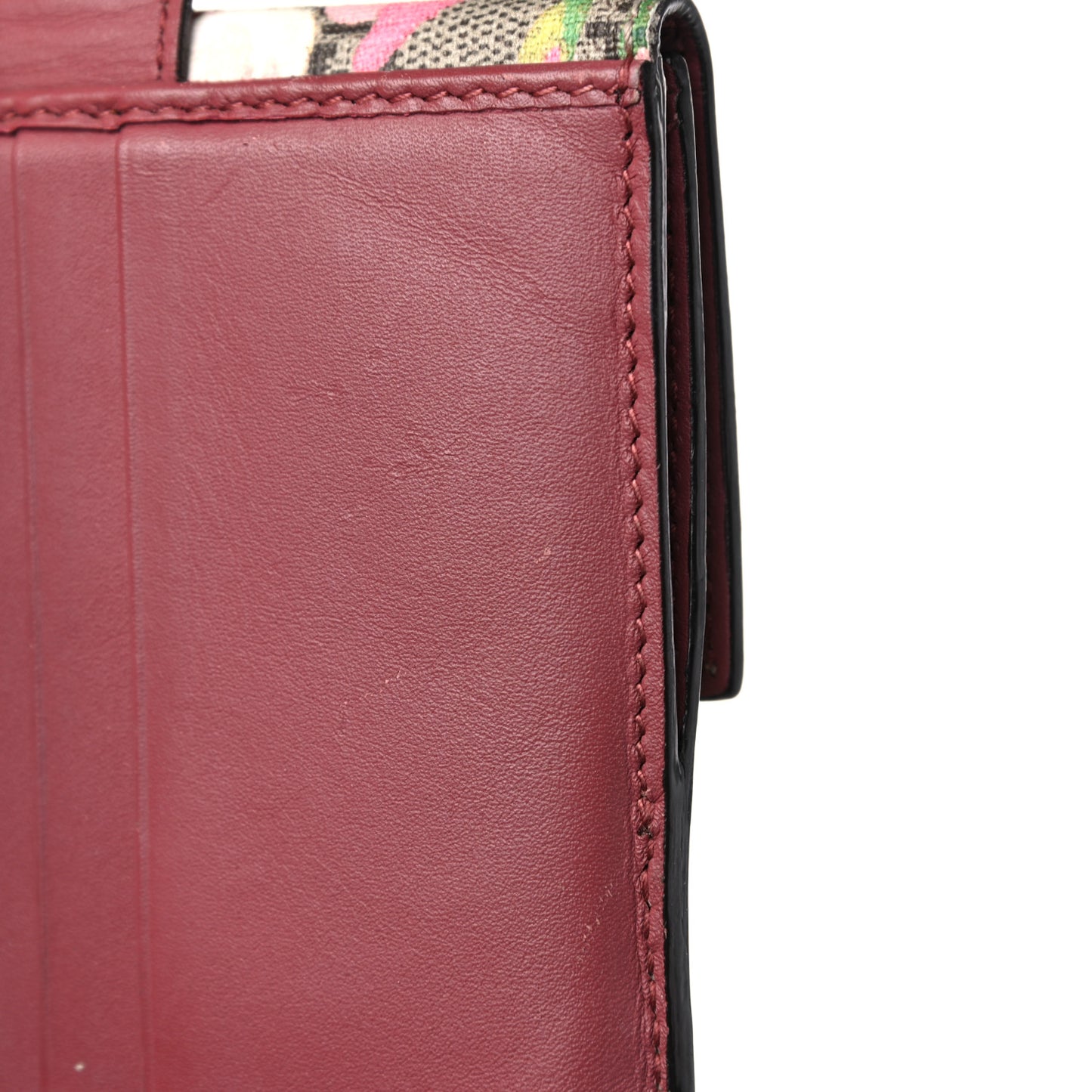 GG Supreme Monogram Blooms French Flap Wallet Beige Multicolor Dry Rose