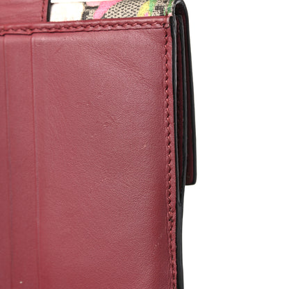Gucci GG Supreme Monogram Blooms French Flap Wallet Beige Multicolor Dry Rose 13 of 14