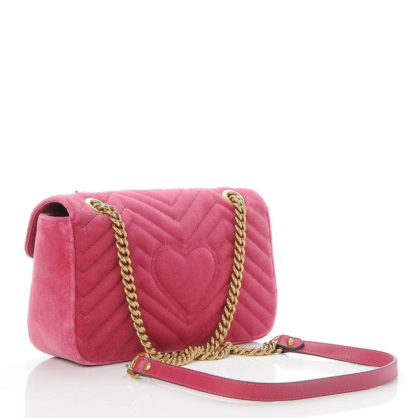Velvet Matelasse Small GG Marmont Shoulder Bag Light Raspberry Rose