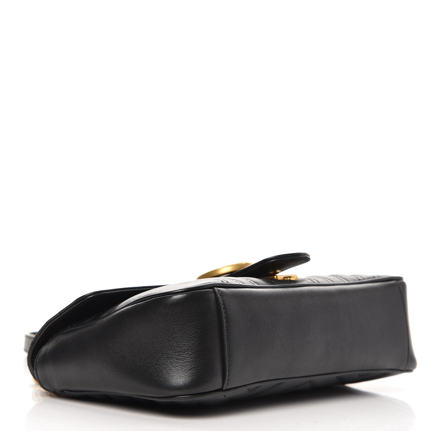 Gucci Calfskin Matelasse Small GG Marmont Shoulder Bag Black 4 of 7