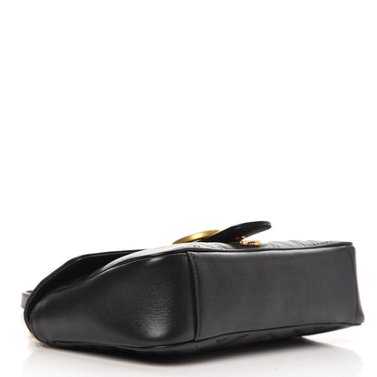 Gucci Calfskin Matelasse Small GG Marmont Shoulder Bag Black 4 of 7