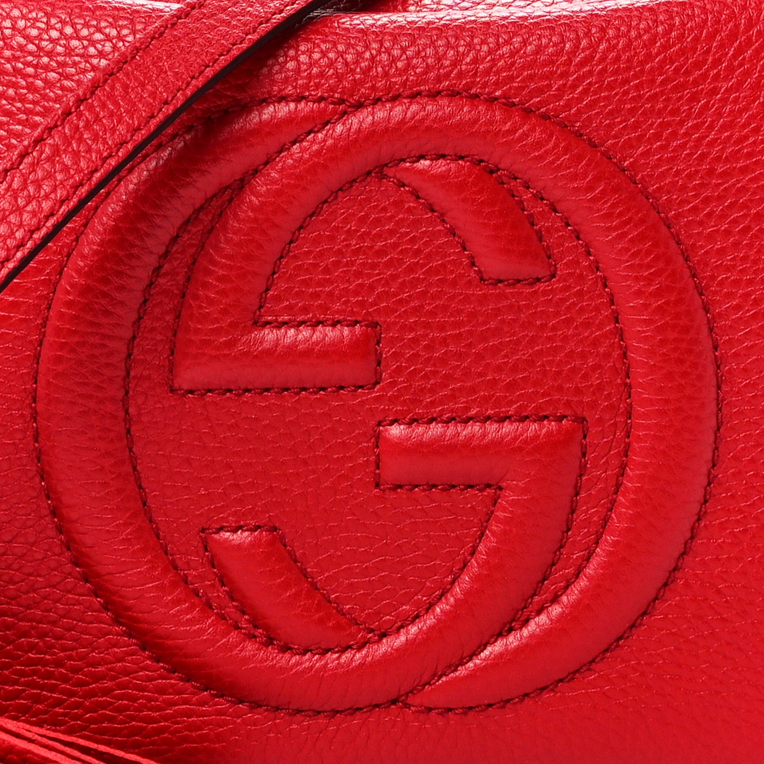 Gucci Pebbled Calfskin Small Soho Disco Bag Vibrant Red 9 of 12