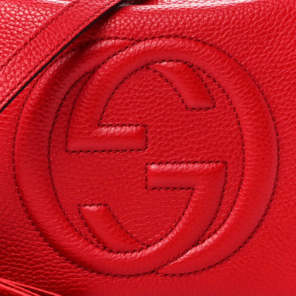 Gucci Pebbled Calfskin Small Soho Disco Bag Vibrant Red 9 of 12