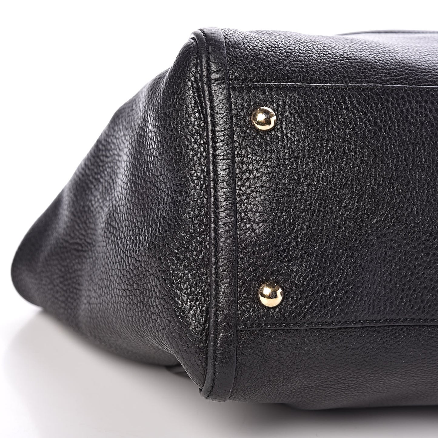 Pebbled Calfskin Medium Soho Shoulder Bag Black