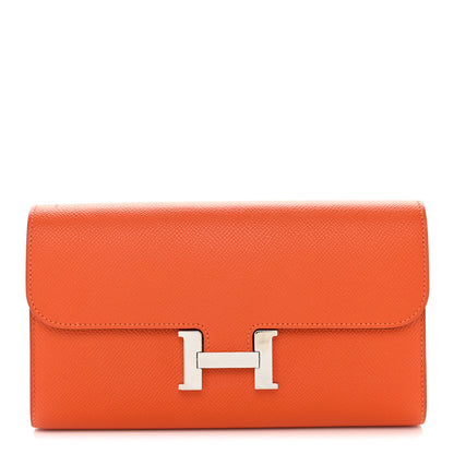 Hermes Epsom Constance Long Wallet To Go Wallet Orange 1 of 9