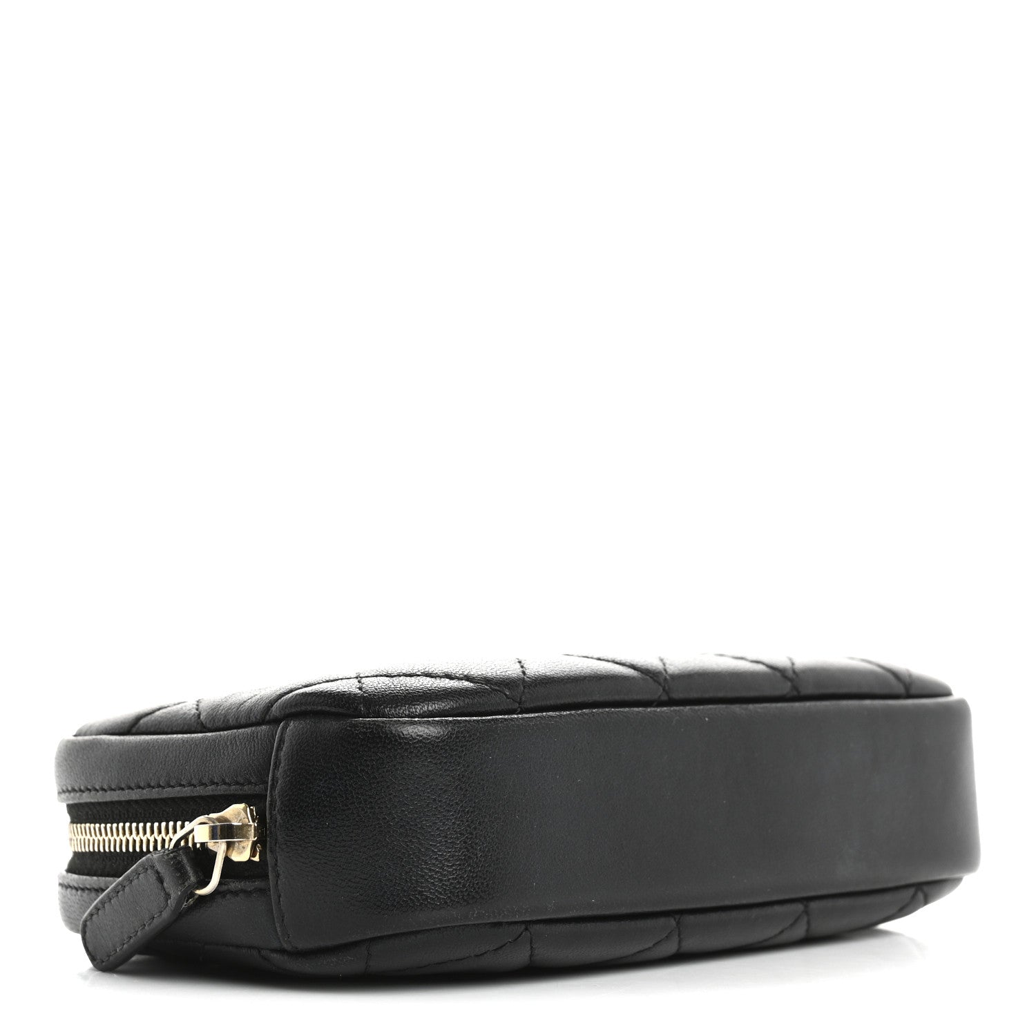 Chanel Lambskin Quilted Small Curvy Pouch Cosmetic Case Black 4 of 13