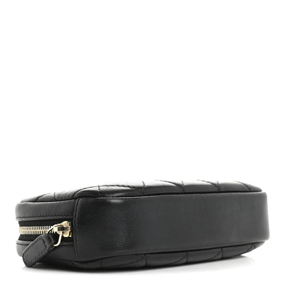 Chanel Lambskin Quilted Small Curvy Pouch Cosmetic Case Black 4 of 13