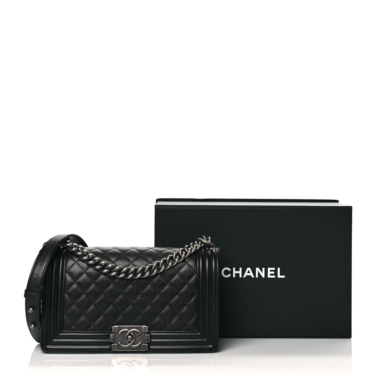 Chanel Caviar Quilted Medium Boy Flap Black 10 of 10