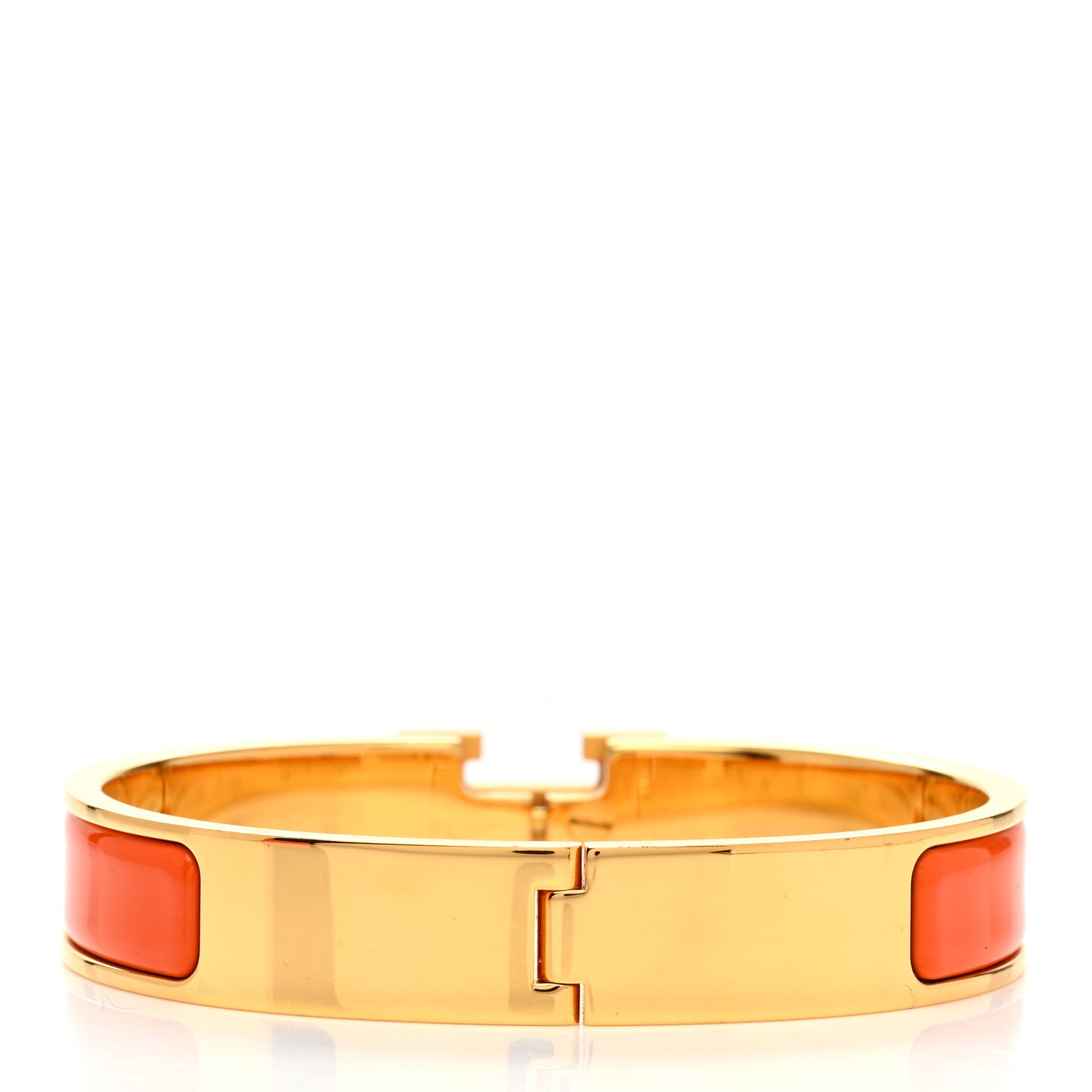 Hermes Enamel Narrow Clic Clac H Bracelet PM Orange 3 of 6