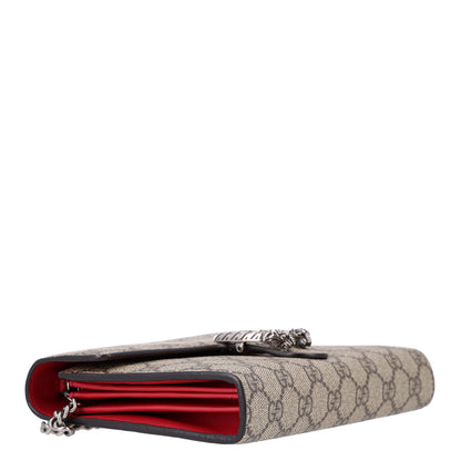 Gucci GG Supreme Monogram Mini Dionysus Chain Wallet Beige Vulcanic Red 4 of 10