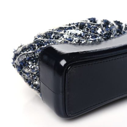 Chanel Tweed PVC Quilted Gabrielle Backpack Navy Black 9 of 10