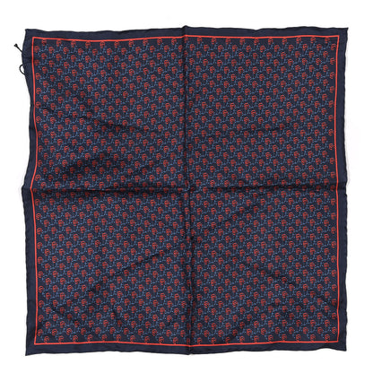 Gucci Silk Twill Anchett Handkerchief Midnight Blue Sky Blue 1 of 2
