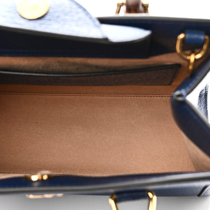 Gucci Textured Dollar Calfskin Web Small Diana Tote Bag Royal Crop 5 of 10