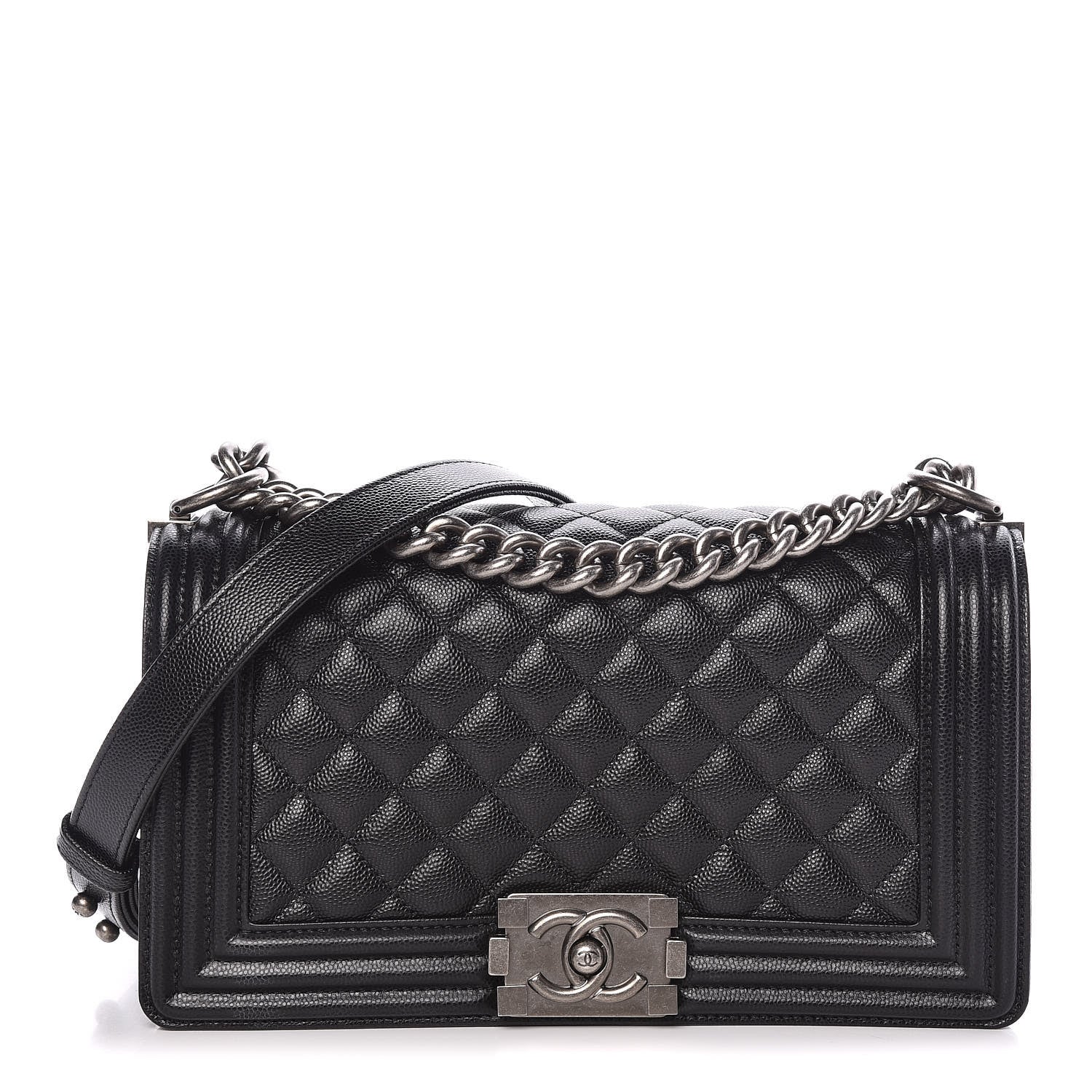 Chanel Caviar Quilted Medium Boy Flap Black 1 of 12
