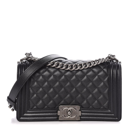 Chanel Caviar Quilted Medium Boy Flap Black 1 of 12