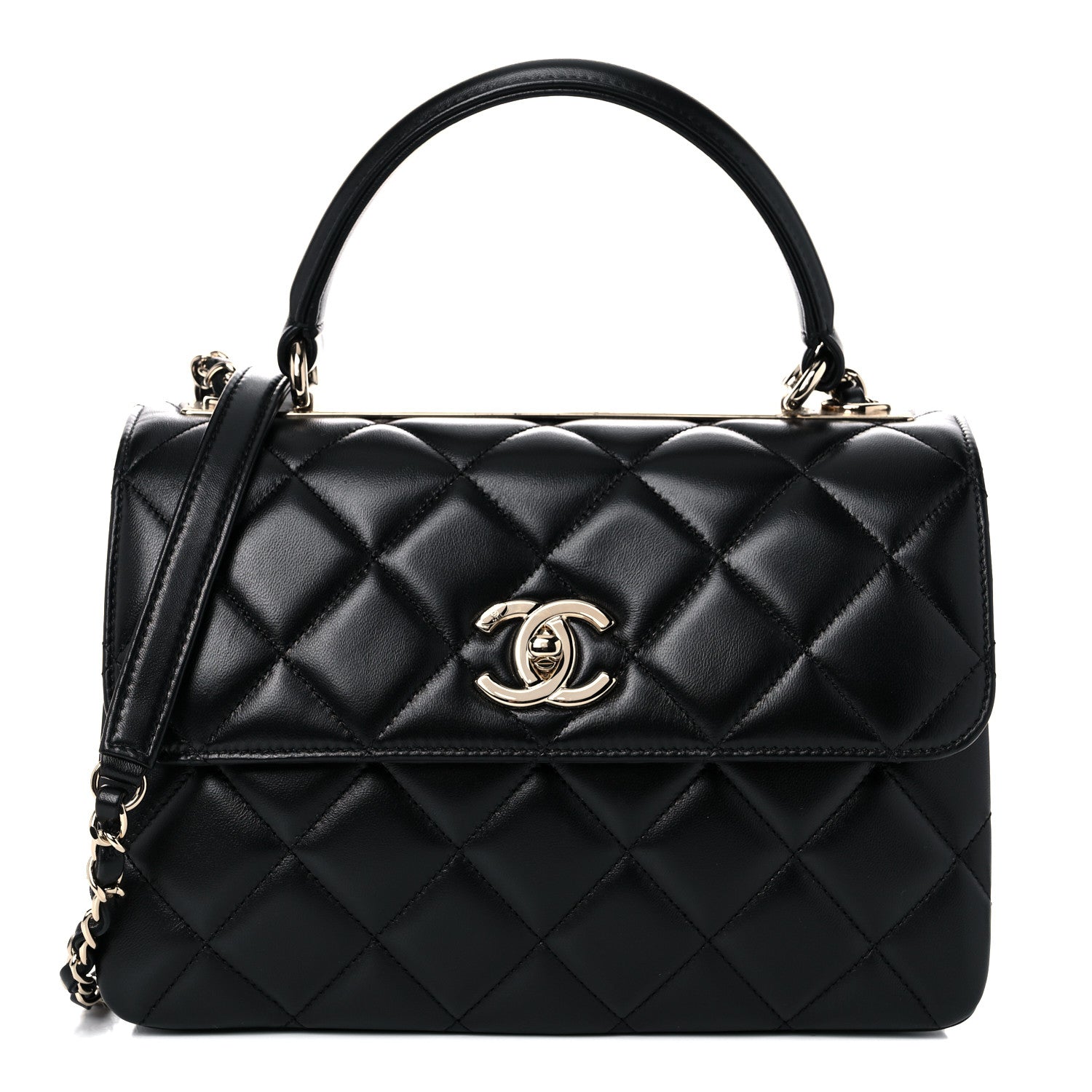 Chanel Lambskin Quilted Small Trendy CC Dual Handle Flap Bag Black 1 of 9