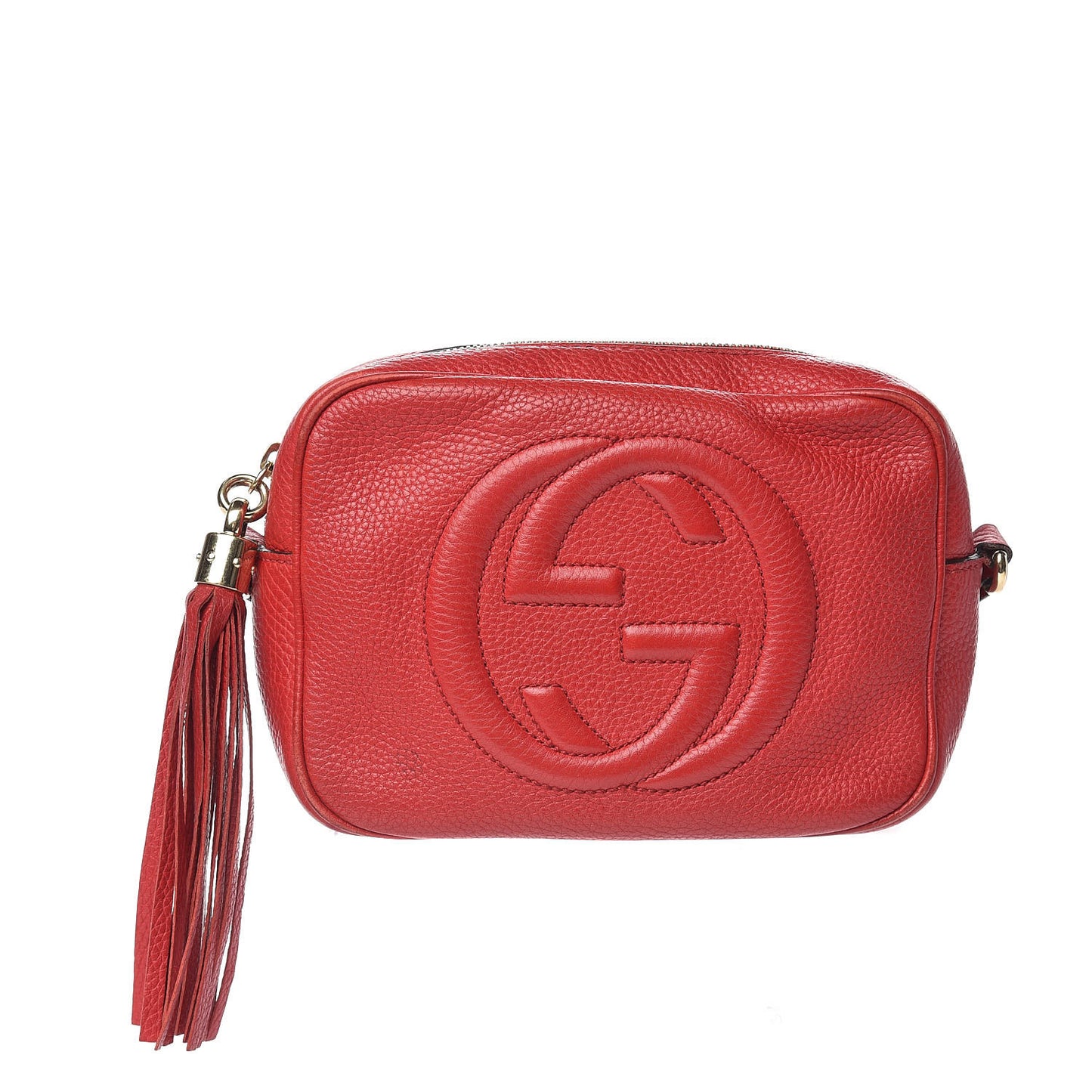 Pebbled Calfskin Small Soho Disco Bag Tabasco Red