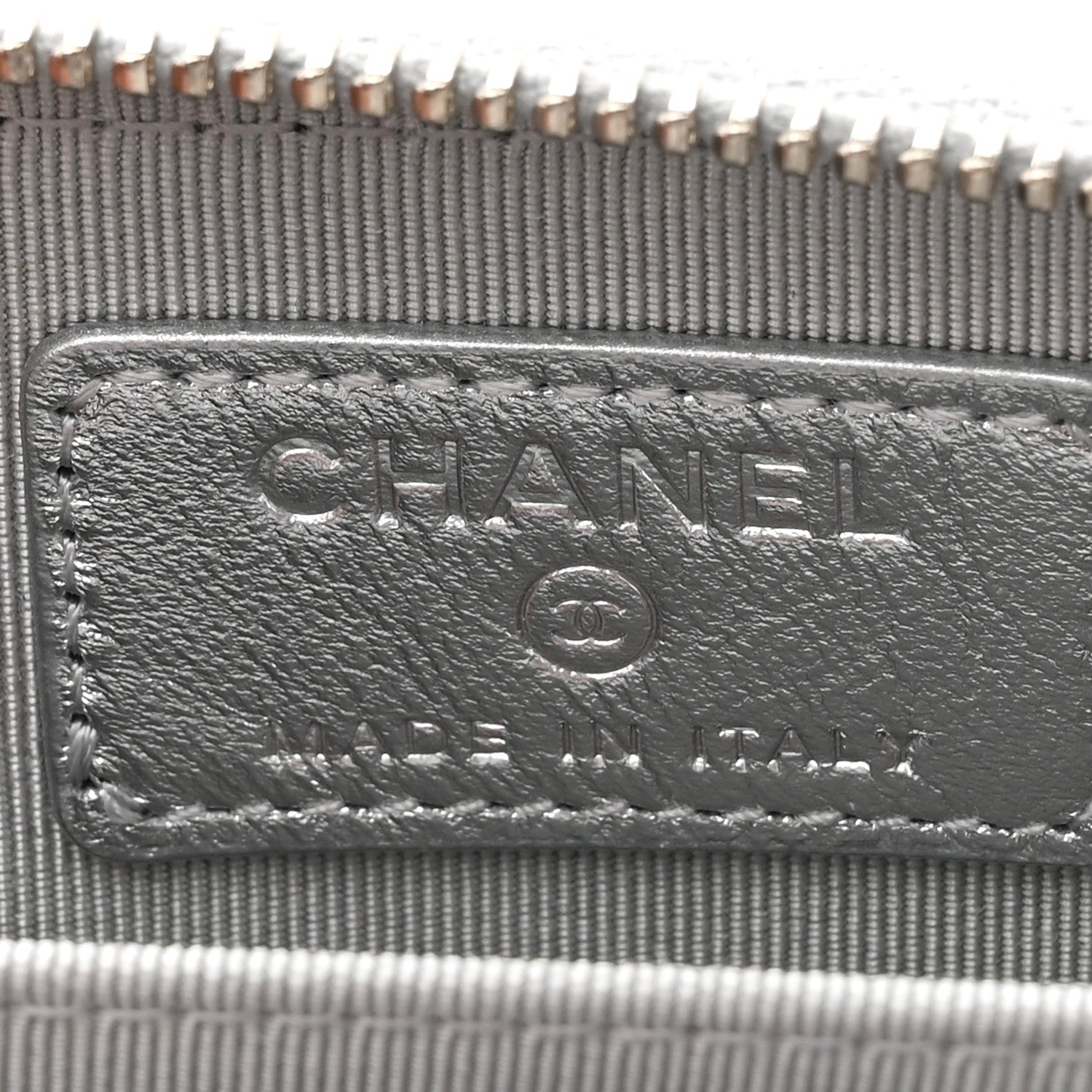 Chanel Gradient Metallic Calfskin Quilted Zip Around Coin Purse Wallet Silver Blue Yellow Purple 6 of 7