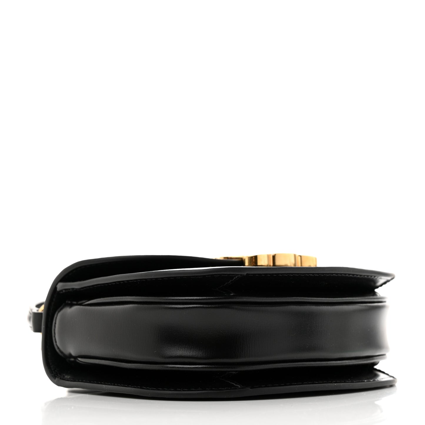 Shiny Calfskin Triomphe Mini Besace Clea Black