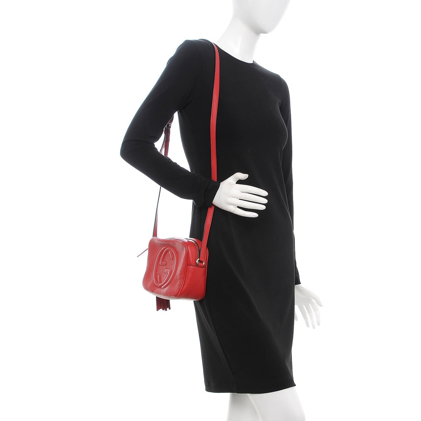 Pebbled Calfskin Small Soho Disco Bag Tabasco Red