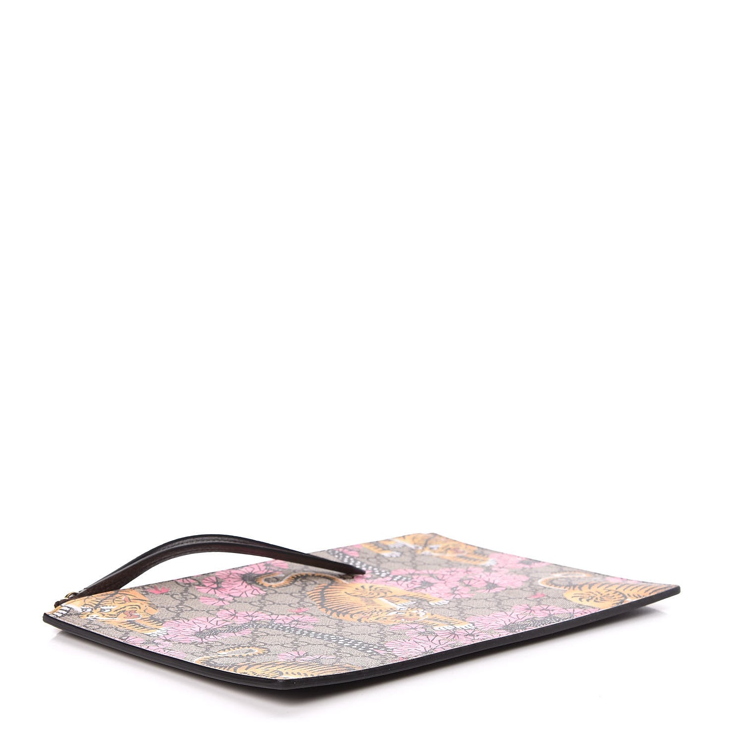Gucci GG Supreme Monogram Bengal Zip Pouch Beige New Acero Crop Pink 4 of 10