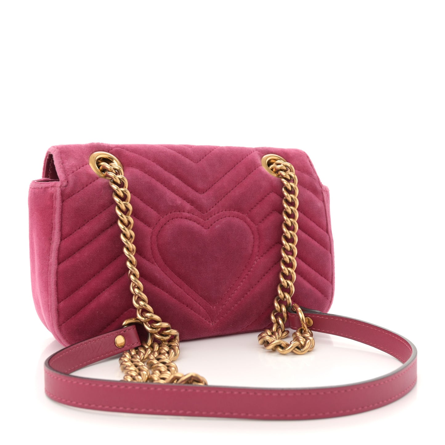Velvet Matelasse Mini GG Marmont Shoulder Bag Light Raspberry Rose