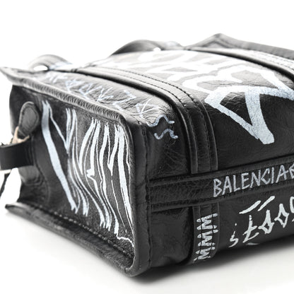 Balenciaga Agneau Arena Graffiti All Over XXS Bazar Shopper Tote Black White 6 of 8