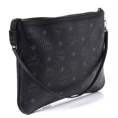 MCM Visetos Liz Shopper Tote Pouch Black 2 of 4