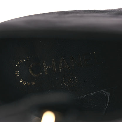 Chanel Suede Grosgrain CC Short Boots 36.5 Black 9 of 11