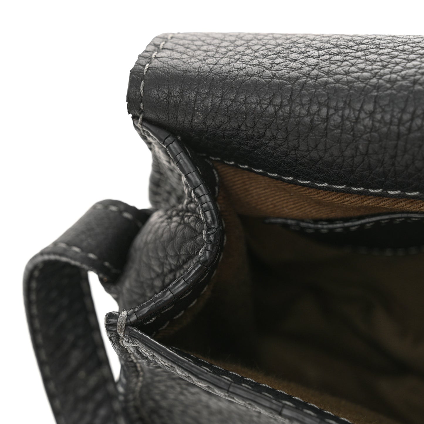 Calfskin Small Marcie Saddle Bag Black