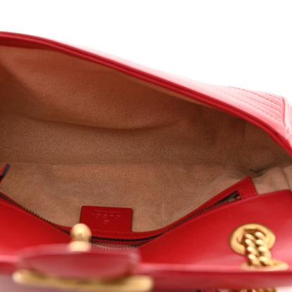 Gucci Calfskin Matelasse Small GG Marmont Shoulder Bag Hibiscus Red 5 of 10