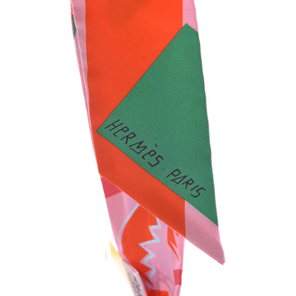 Hermes Silk Sea Surf and Fun Twilly Rose Vermillon Menthol 4 of 5