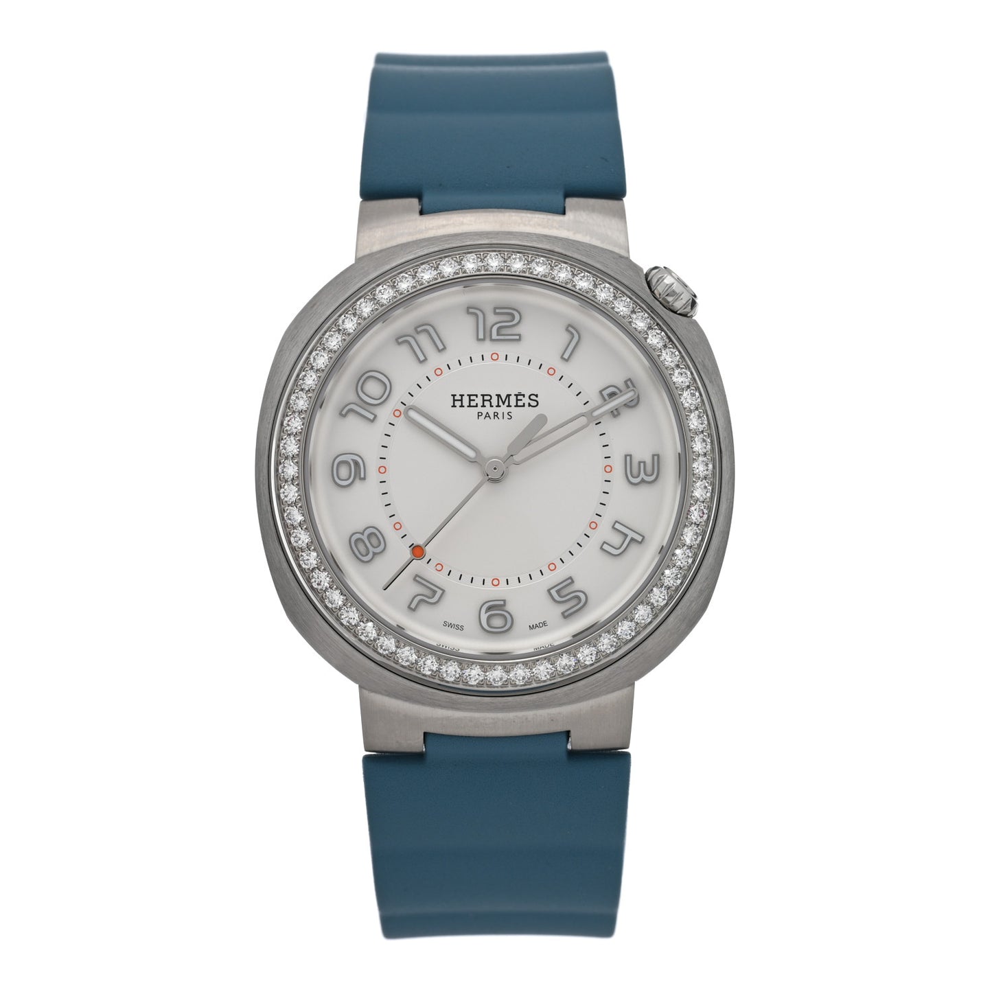 Stainless Steel Rubber Diamond Bezel 36mm Cut Automatic Watch Blue Jean