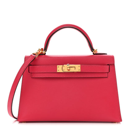 Hermes Chevre Mysore Mini Kelly Sellier 20 Rose Extreme 1 of 11