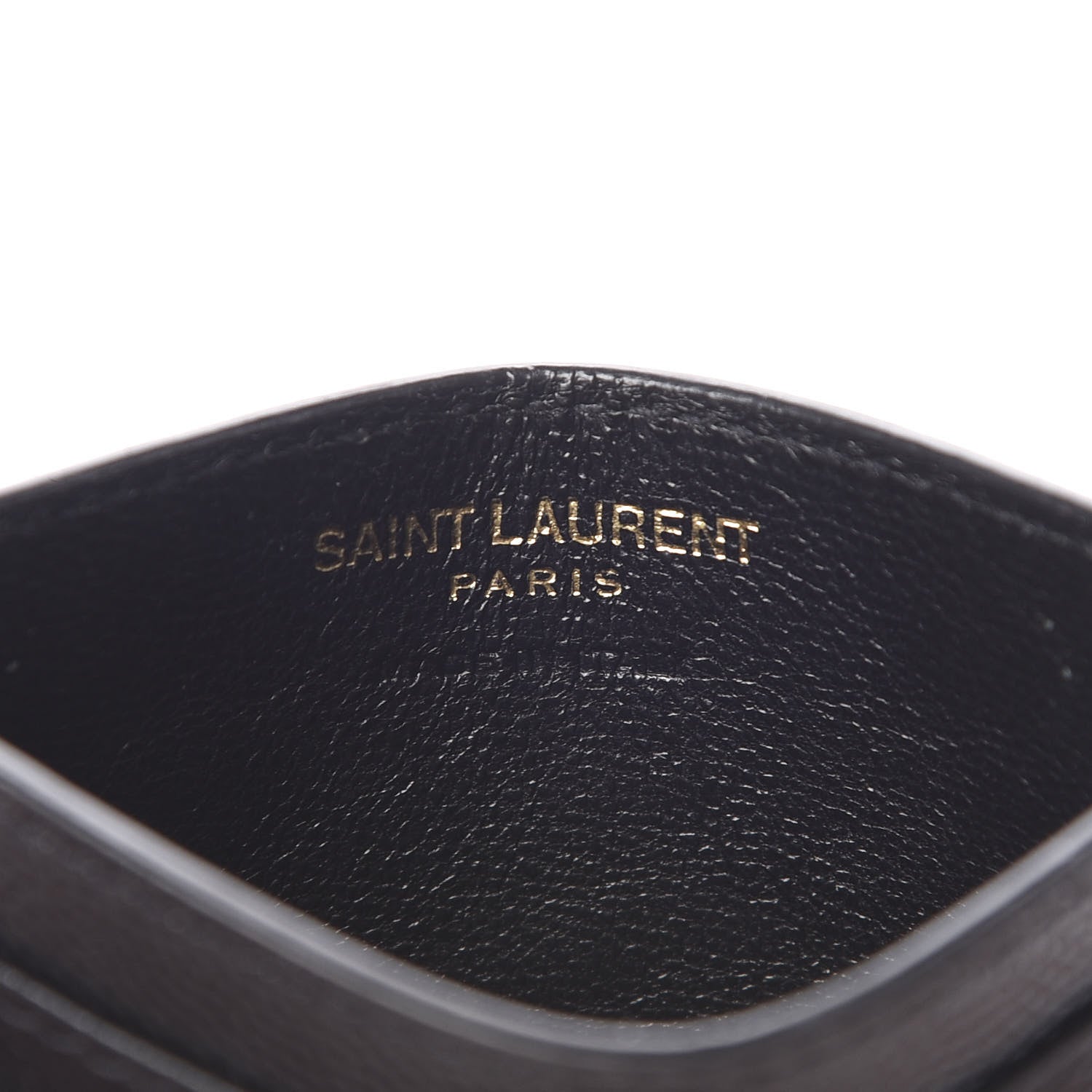 Saint Laurent Grain De Poudre Matelasse Chevron Monogram Credit Card Case Black 6 of 10