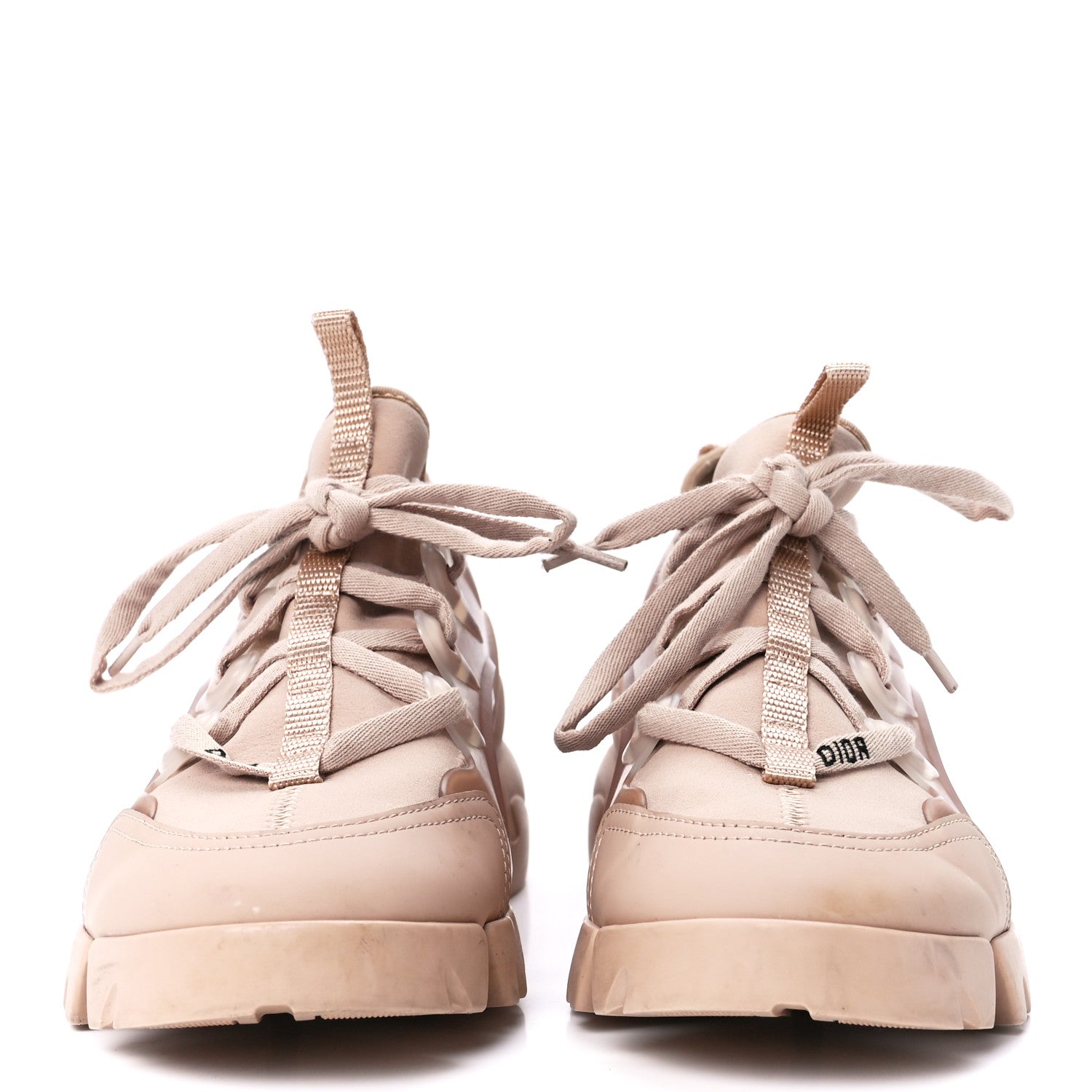 Christian Dior Neoprene Rubber Womens D-Connect Sneakers 37.5 Nude 2 of 8