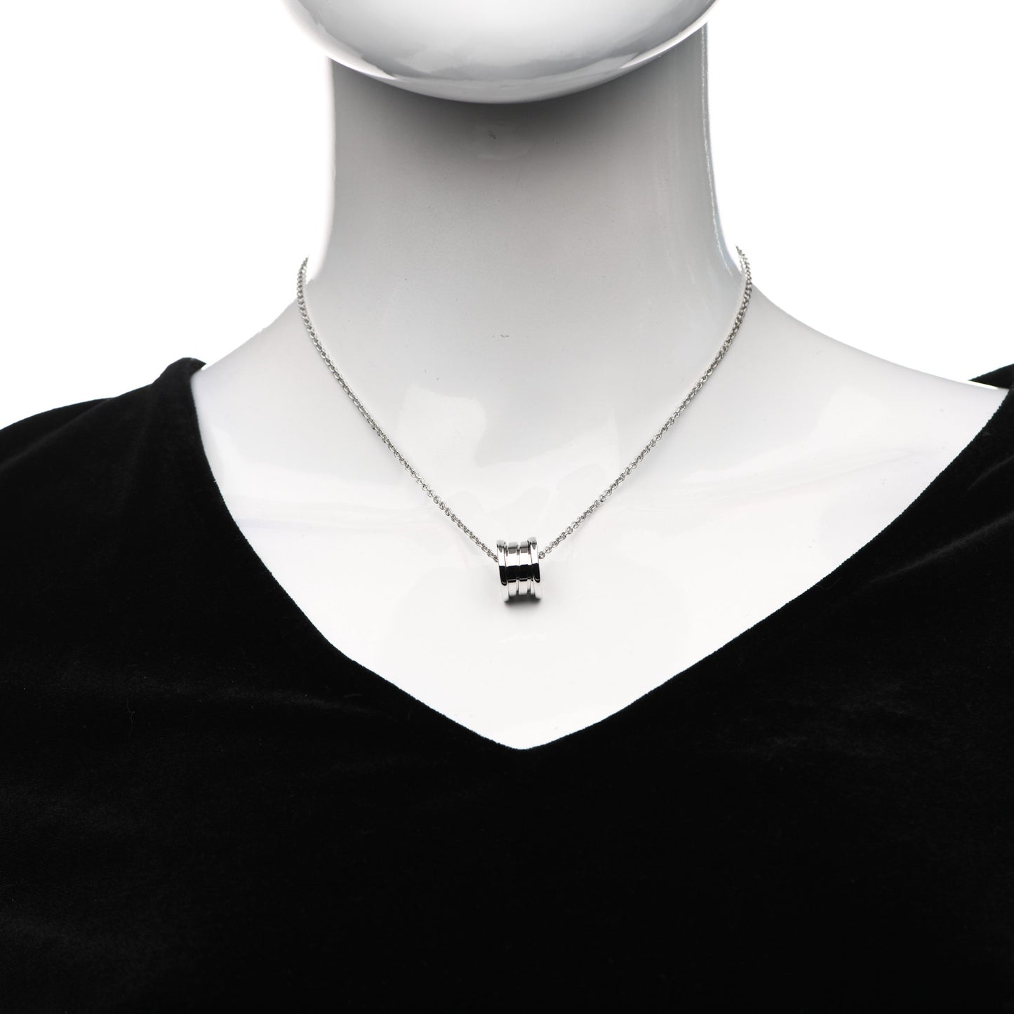 18K White Gold B.Zero1 Pendant Necklace
