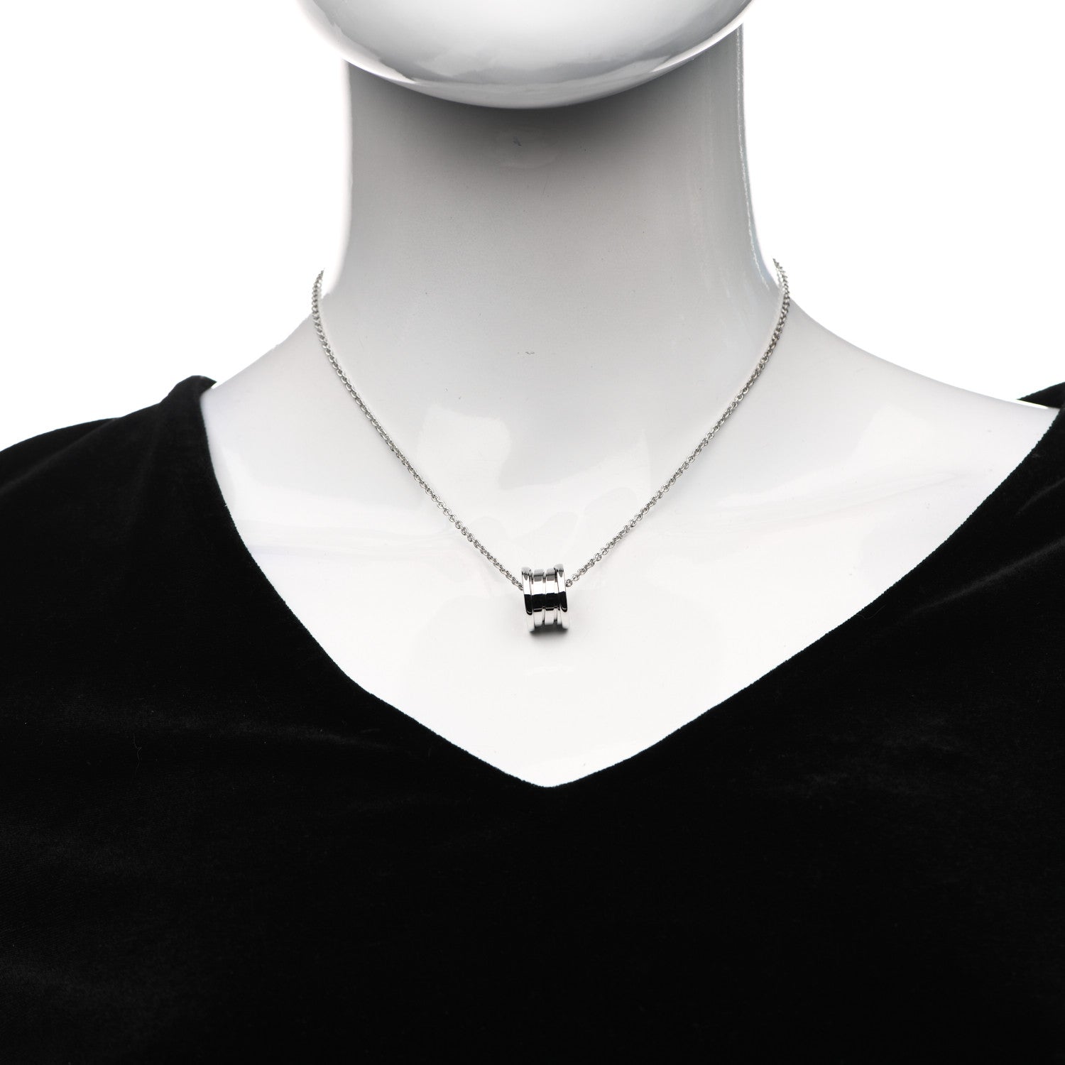 Bulgari 18K White Gold B.Zero1 Pendant Necklace 2 of 5