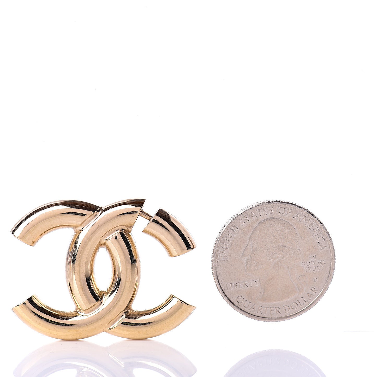 Metal CC Earrings Gold