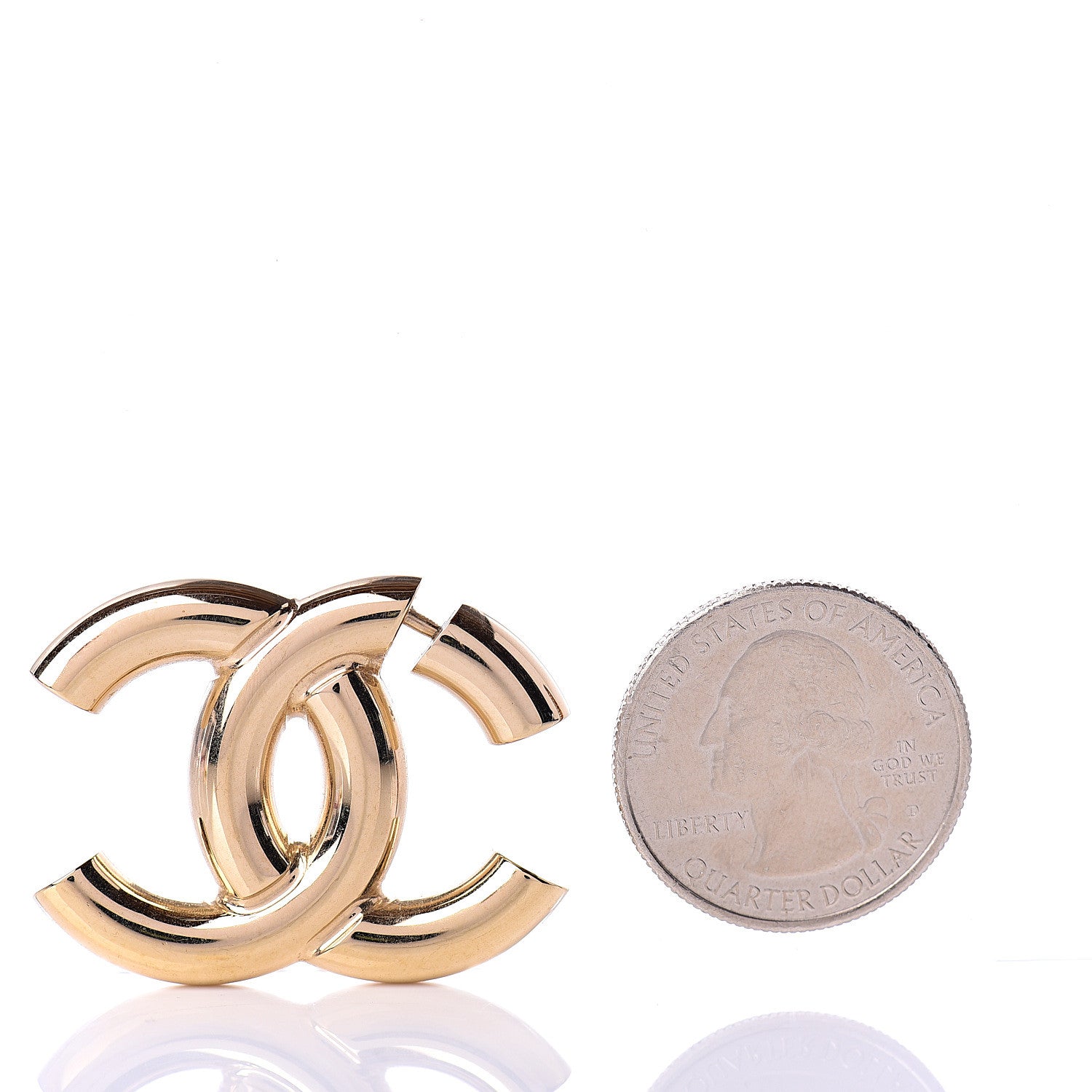 Chanel Metal CC Earrings Gold 2 of 7