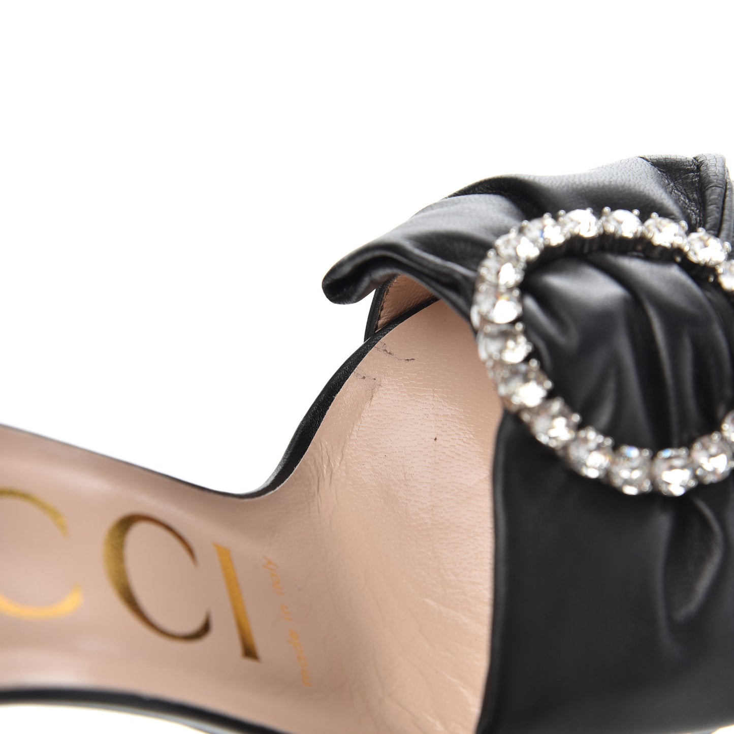 Nappa Ilse Pleated Bow Sandals 35.5 Black