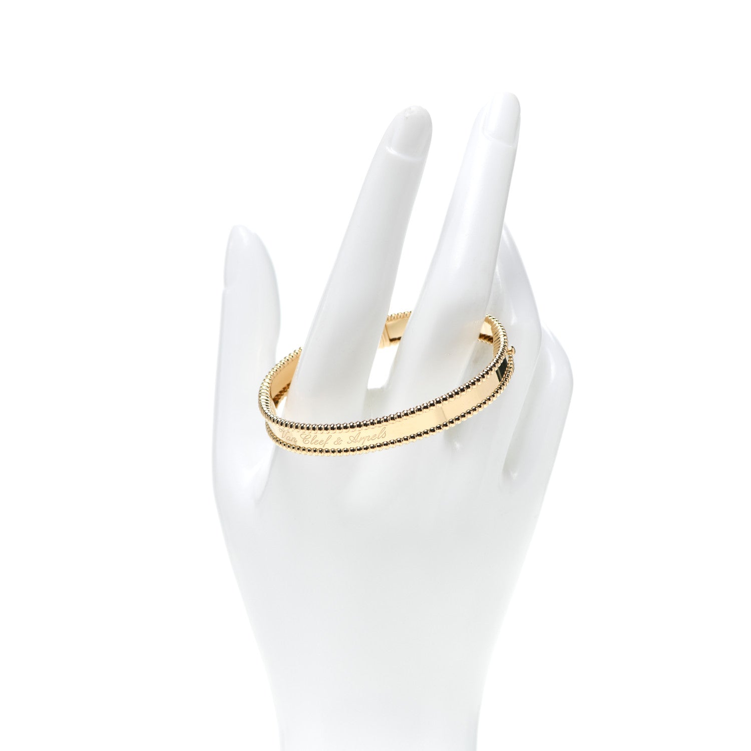 Van Cleef & Arpels 18K Yellow Gold Perlee Signature Bangle Bracelet S 2 of 5