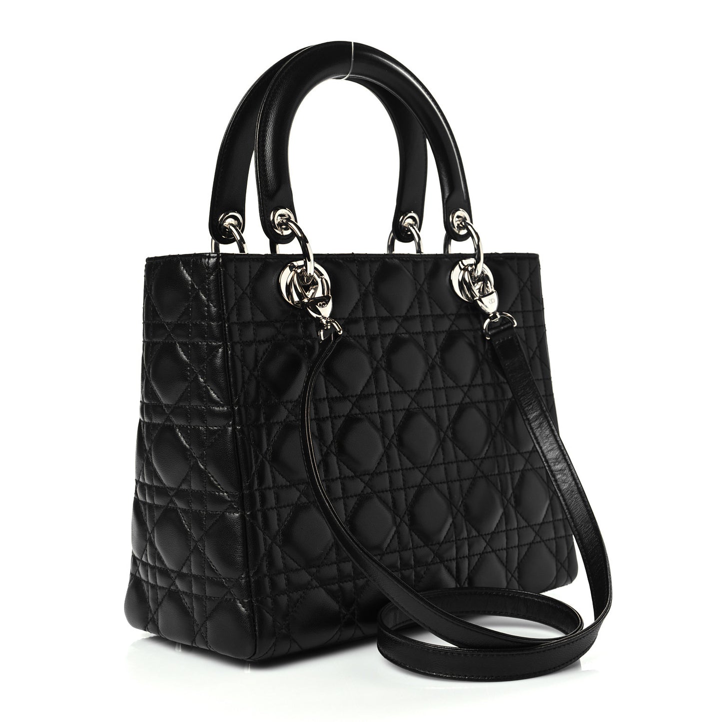 Lambskin Cannage Medium Lady Dior Black