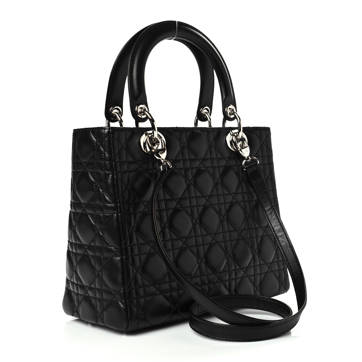 Christian Dior Lambskin Cannage Medium Lady Dior Black 4 of 11
