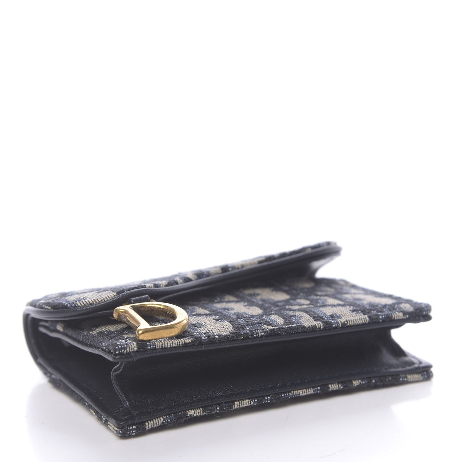Christian Dior Oblique Saddle Card Holder Blue 4 of 8