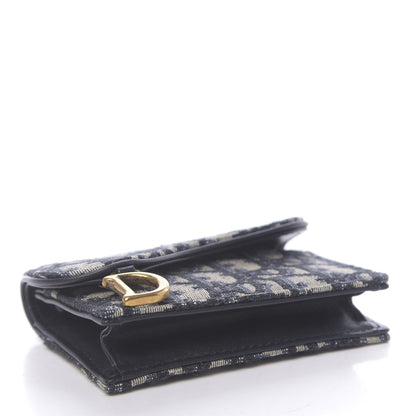 Christian Dior Oblique Saddle Card Holder Blue 4 of 8