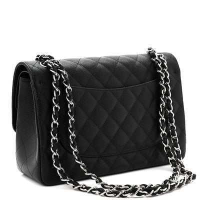 Chanel Caviar Quilted Jumbo Double Flap Black 3 of 11