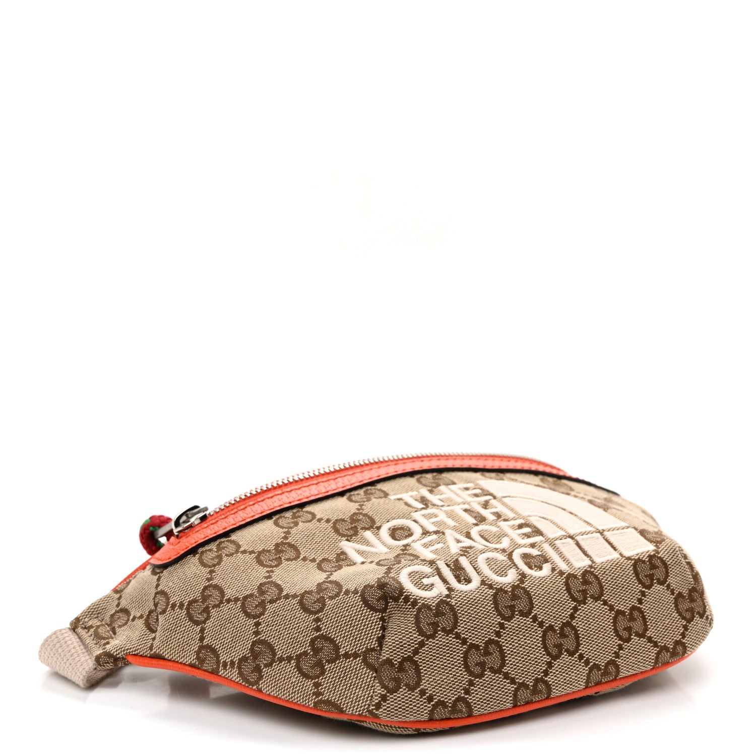 Gucci X THE NORTH FACE Monogram Textured Dollar Calfskin Embroidered Belt Bag Beige Ebony Mystic White Deep Orange 4 of 12