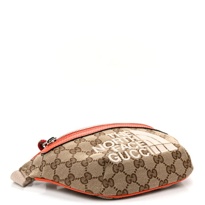 Gucci X THE NORTH FACE Monogram Textured Dollar Calfskin Embroidered Belt Bag Beige Ebony Mystic White Deep Orange 4 of 12