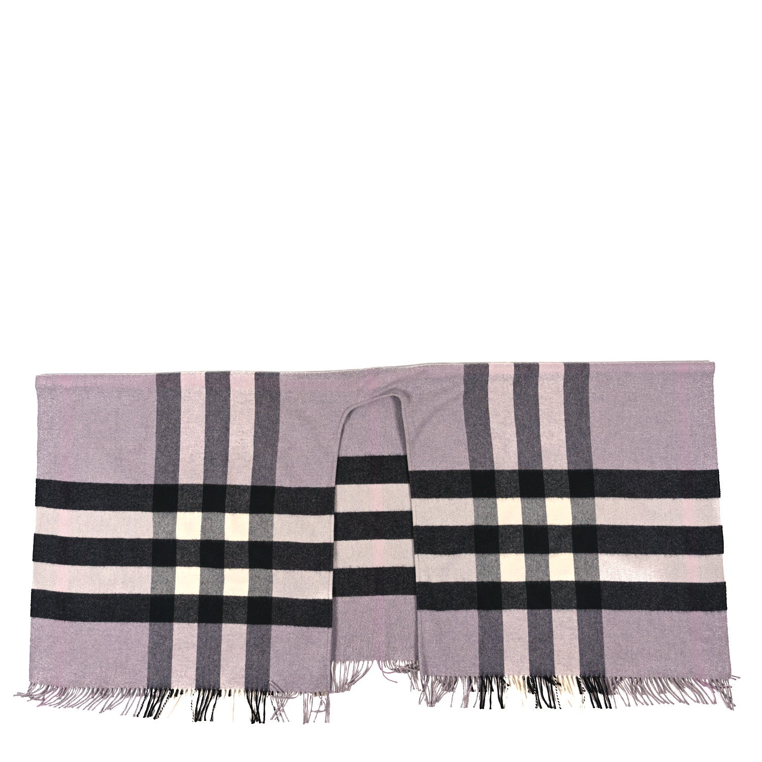 Burberry Merino Wool Cashmere Check Collette Cape Purple 1 of 5